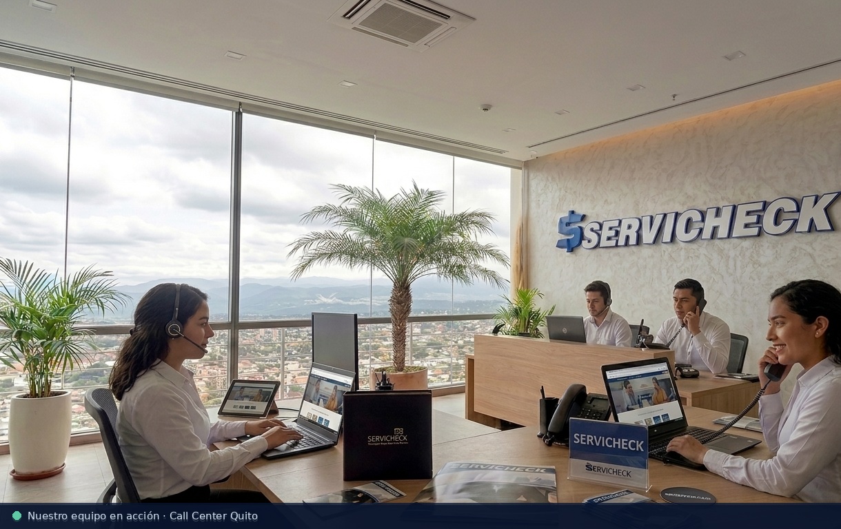 Equipo del Call Center de Servicheck en Quito